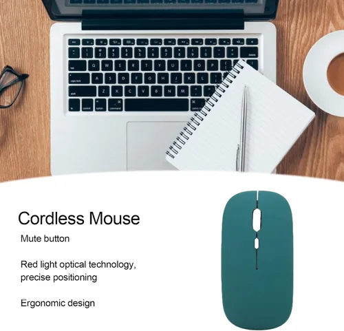 Vista 5 de Ratón inalámbrico para computadora, mini portátil inteligente de 3 velocidades Dpi ajustable inalámbrico USB para computadora portátil y tableta