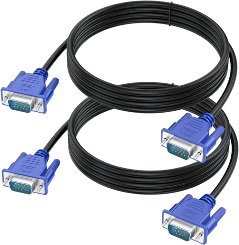 Vista 8 de Cable VGA a VGA de 6 pies, VGA a VGA para monitor de computadora, cable de computadora 1080P Full HD macho a macho, cable blindado HD15, cable