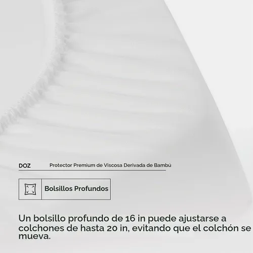 Vista 4 de DOZ - Protector de colchón, 100% viscosa derivada de bambú, funda de colchón de tela de aire 3D, 100% impermeable, ultrasuave, silenciosa, lavable a