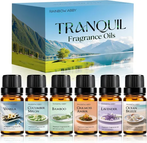 Vista 9 de RAINBOW ABBY Juego de aceites aromáticos para caballeros, cuero, ron de laurel, madera de teca, cedro, tabaco dulce, sándalo para aromaterapia