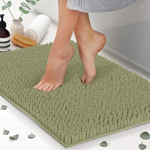 Vista 27 de Tapetes de baño pequeños de felpilla de 22 x 14 pulgadas, tapetes de baño absorbentes de felpa, de secado rápido, suaves y lavables a máquina