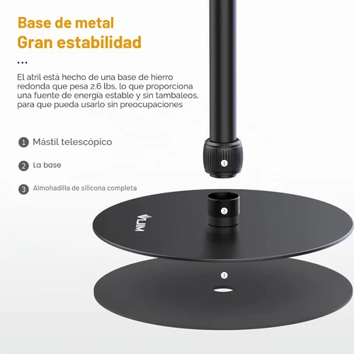 Vista 7 de jusmo LS09 Soporte de piso de aluminio para proyector para Nebula/XGIMI/otros proyectores de video, soporte para cámara Mevo, ajustable de 16.5-34.6