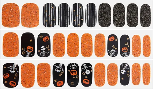 Vista 7 de Dashing Diva - Tiras de uñas de gel brillantes de Halloween con brillo en la oscuridad - Boo Crew Sin rayos UV, de larga duración, lindas