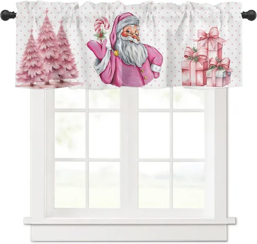 Vista 9 de Cenefa de ventana de Navidad para cocina, sala de estar, cortina de ventana temática de vaqueras para dormitorio, baño, cenefa de ventana Howdy