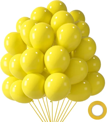 Vista 21 de LovesTown 110 globos de látex de 12 pulgadas con cinta para decoración de cumpleaños, baby shower, boda, fiesta, color azul (paquete de 2)