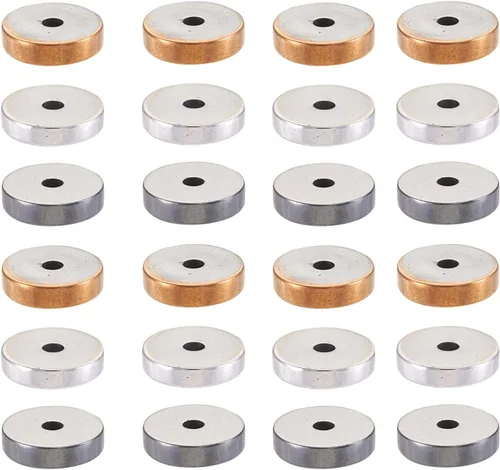 Vista 29 de Craftdady 10 hebras de cuentas sintéticas Heishi negras de hematita de 0.118 pulgadas (0.118 in), esmeriladas, metálicas, redondas, de imitación