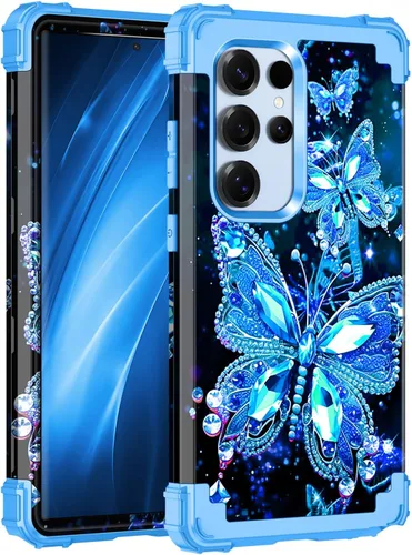 Vista 50 de Miqala Funda para Galaxy S24 5G, brilla en la oscuridad, tres capas, resistente, a prueba de golpes, protección completa, parachoques de plástico