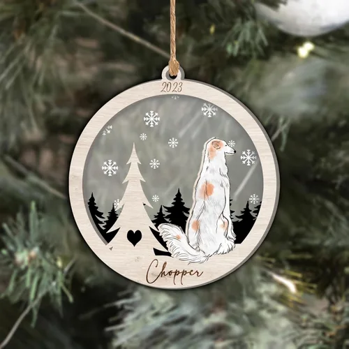 Vista 222 de Nazenti Adorno de Navidad conmemorativo personalizado, regalo personalizado de recuerdo de perro, condolencias por pérdida de mascotas, sabueso
