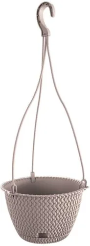 Vista 5 de Prosperplast - Maceta redonda para colgar (4,8 L, plástico, 10.6 x 6.5 in), color gris