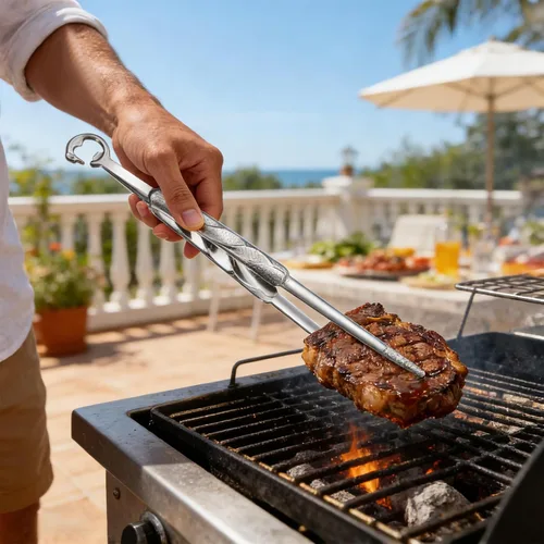 Vista 3 de Kitchen Tongs with Bottle Opener Grill Tong for Cooking 304 Stainless Steel