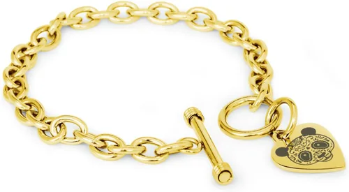 Vista 55 de Pulsera y Collar con Dijes de Símbolos de Corazón de Acero Inoxidable Solo pulsera de plata
