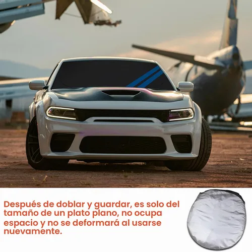 Vista 7 de Parasol para parabrisas delantero para Dodge Charger Challenger Durango Journey Ajuste universal para todos los coches Dodge Visor de sol plegable