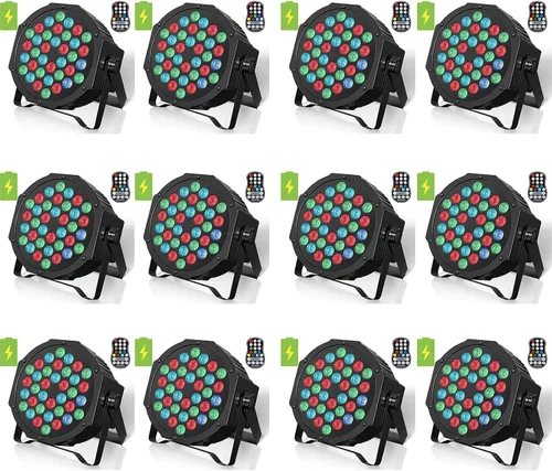 Vista 15 de HOLDLAMP Luces Par recargables de 36 W RGB alimentadas por batería, luces LED inalámbricas para DJ, activadas por sonido y control remoto para 1