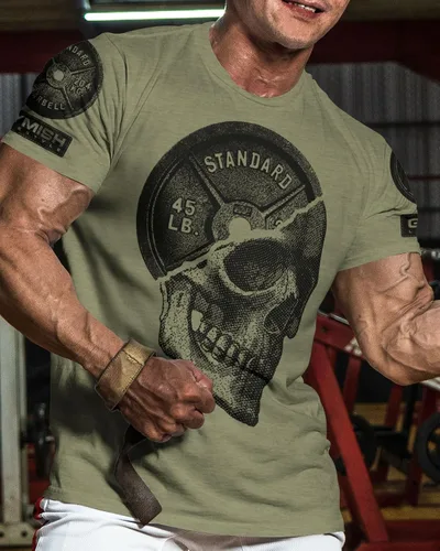 Vista 2 de Gymish Lifestyle Camiseta divertida de entrenamiento para hombre, gimnasio de peso muerto, camiseta motivacional para levantamiento de pesas