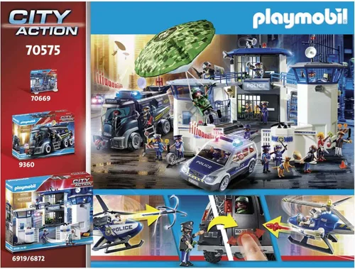 Vista 3 de Playmobil Persecución en helicóptero con furgoneta fugitiva
