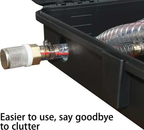 Vista 3 de Bomba de transferencia de combustible de 12 V 75 W, transfiere hasta 120 galones de gasolina o diésel por hora, con tubo de combustible de alta