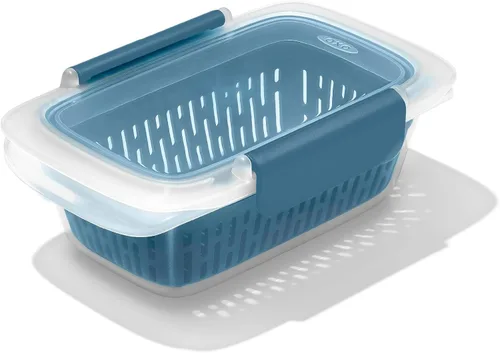Vista 23 de OXO Good Grips Prep and Go - Recipiente dividido para 2 tazas, color azul océano