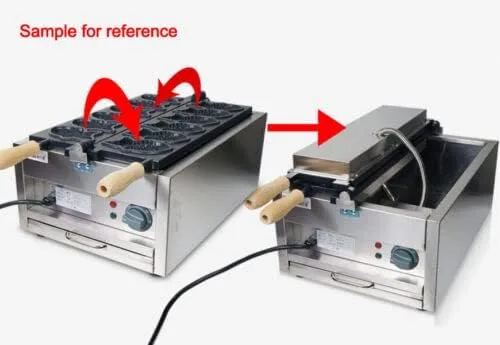 Vista 3 de Tipo antiadherente comercial 6pcs/time de la máquina de los pescados del fabricante de Taiyaki del LPG Taiyaki
