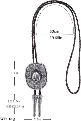 Vista 7 de Jeilwiy Corbata de bolo para hombre, corbata de vaquero occidental, collar de corbata de bolo dorado, corbata de cuero, corbata de Halloween