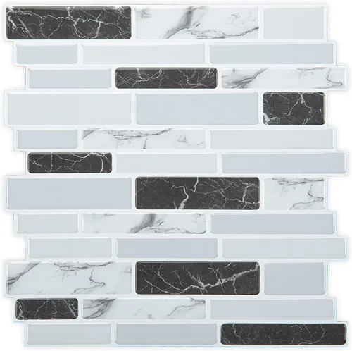 Vista 9 de Azulejos adhesivos de cocina con protección ante salpicaduras Mármol gris