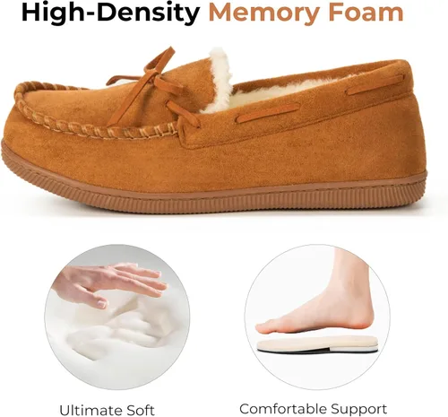 Vista 3 de HomeTop Mocasines para mujer, pantuflas de espuma viscoelástica para interiores y exteriores, zapatos para mujer