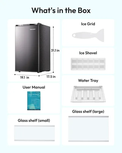 Vista 8 de EUHOMY Mini refrigerador con congelador, refrigerador compacto de 3.2 pies