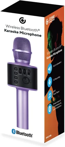 Vista 8 de Micrófono de karaoke inalámbrico Bluetooth con altavoces incorporados + grabación HD, micrófono portátil de mano Lila