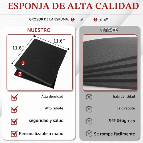 Vista 4 de Funda Protectora Rígida a Prueba de Golpes y Resistente al Agua con Inserción de Espuma Personalizada DIY para Cámara, Laptops, etc, 12.2 X 12.2 X
