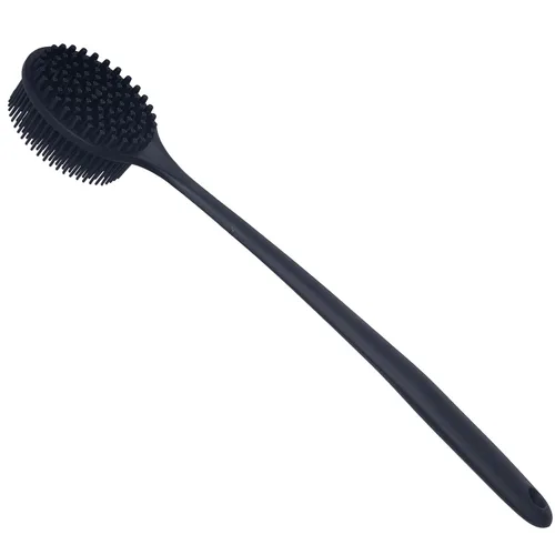Vista 9 de DNC Exfoliador de Espalda para Ducha Cepillo Corporal de Silicona Suave para Baño con Mango Largo (Negro)
