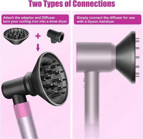 Vista 5 de Juego de accesorios de difusor y adaptador para Dyson Airwrap, para Airwrap Styler en una combinación de secador de pelo