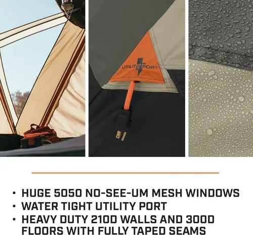 Vista 4 de Bushnell Tent Instant Pop Up 3P / 4P/ 6P / 8P Hub Style Tents Best Pop Up Tent for Camping, Hiking, Family Camping, Hunting, Fishing, and