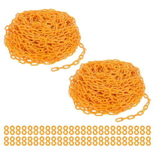 Vista 14 de PATIKIL Eslabones de Cadena de Plástico, Cadenas de Seguridad de 200 Pies, Cadenas de Plástico Negro para Barreras, Control de Multitudes, Líneas