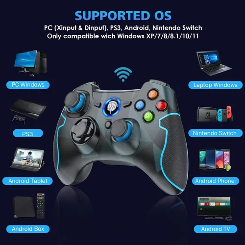 Vista 2 de EasySMX Wireless Gamepad Joystick Controller, 2.4G Gaming Controller for PCPS3AndroidAndroid TV BOX, with Turbo Function, Plug and Play