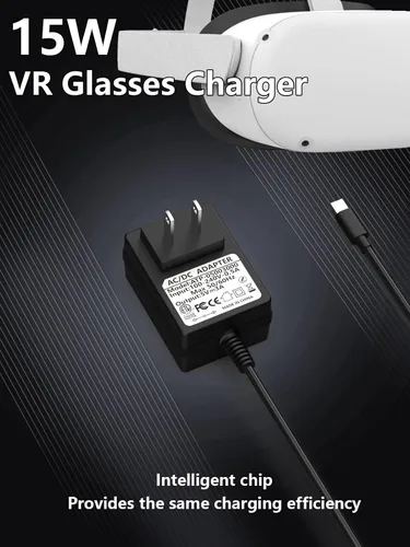 Vista 2 de Cable de carga USB C VR para Meta Oculus Quest 2 Quest 1 Muelle de carga Quest 2 Auriculares de realidad virtual Quest 2 Link Tipo C Cable de carga