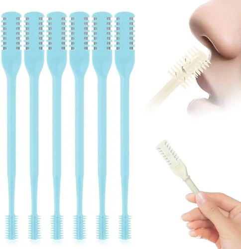 Vista 18 de Cortador de vello nasal 2 en 1 mejorado, herramienta de eliminación de vello de fosa nasal de doble cara, recortadora manual de vello de nariz