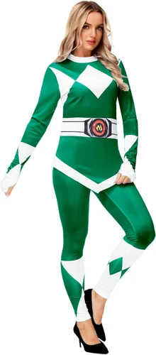 Vista 5 de AOBUTE Womens Rangers Costume 2 Piece Clothing Set Halloween Superhero Cosplay Shirt and Leggings
