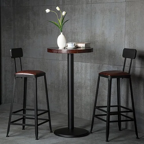 Vista 6 de Taburetes de bar altos Silla de bar para el hogar Restaurante Cocina Silla de respaldo de metal moderno Recepción Taburete alto Taburete alto