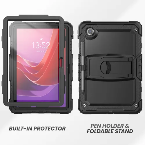 Vista 6 de HXCASEAC Funda para Lenovo Idea Tab 11, Tab M11/K11 (TB336FU/TB330FU), diseño a prueba de golpes, protector de pantalla, soporte integrado, soporte