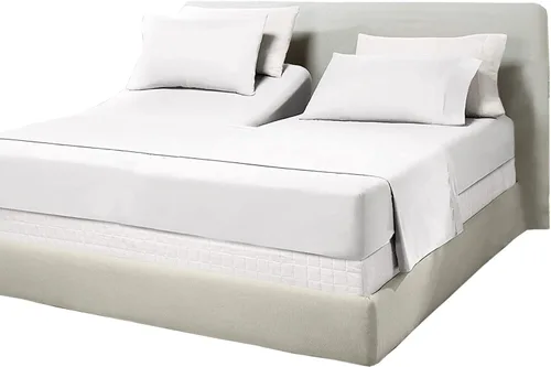 Vista 7 de Juego de sábanas de algodón de 600 hilos tamaño Queen dividido para base de cama ajustable, juego de sábanas de 4 piezas con bolsillo profundo
