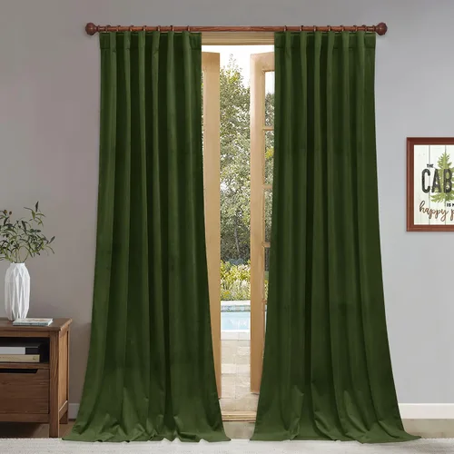 Vista 60 de StangH Cortinas 100% opacas, color beige, terciopelo suave y grueso, cortinas para ventana de dormitorio, forro blanco, cortinas con aislamiento