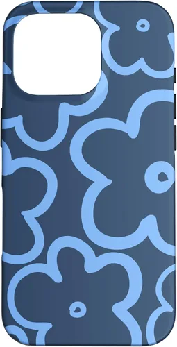 Vista 19 de Funda para iPhone 12 Mini con diseño floral azul marino y azul claro