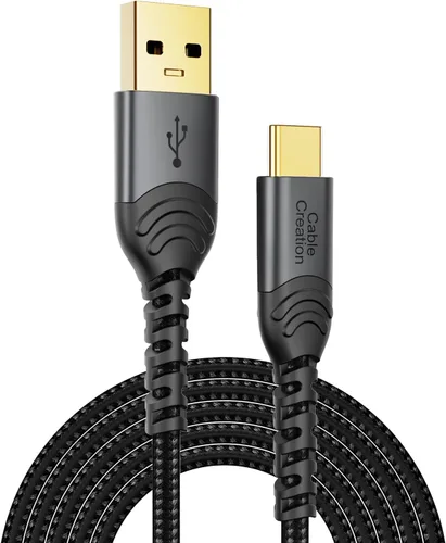 Vista 22 de CableCreation Cable corto USB a USB C de 6 pulgadas, carga rápida USB A a USB C, cable trenzado USB C macho a USB macho para banco de energía