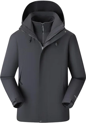 Vista 4 de Men's Winter Ski Jacket 3 in 1 Mountain Waterproof Resistant Coat Warm Windbreaker Snowboard Snow Jacket Parka Hooded