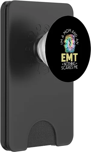 Vista 7 de PopSockets para cuidado de la salud paramédico de Soy una mamá y una EMT EMS PopGrip intercambiable