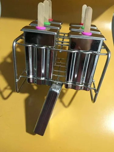 Vista 6 de Moldes y estante de paletas de acero inoxidable - Máquina de paletas de hielo sin BPA con palos de madera