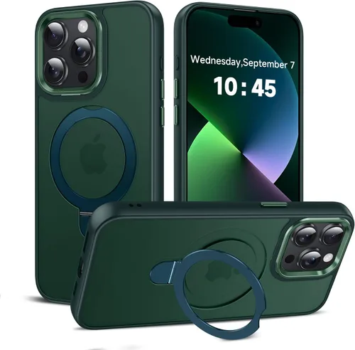 Vista 29 de LeYi Funda para iPhone 11 para MagSafe con soporte magnético, color negro