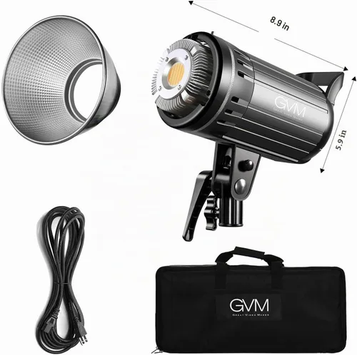Vista 6 de GVM Great Video Maker Luz de video LED bicolor de 100 W con soporte Bowens, control de aplicación, caja de luz de linterna, regulable 3200K-5600K