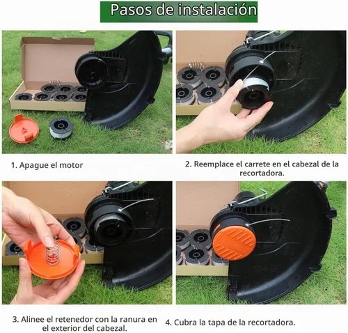 Vista 6 de Paquete de 4 carretes de repuesto para recortadora de hilo para Black y Decker AF-100 Carrete de alimentación automática de malezas de 30 pies/0.065
