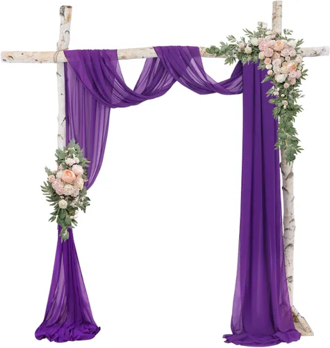 Vista 9 de Tela de Cortinaje para Arco de Boda 1 Panel 20 Pies Tela Transparente Negra Cortinas Transparentes para Boda Cortinaje de Cenador de Gasa Cortinas