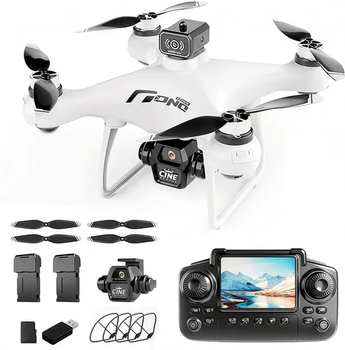 Vista 8 de E55 Air Drone con controlador de pantalla con tarjeta SD, dos baterías, posicionamiento de flujo óptico, ajuste de velocidad adecuado para 2